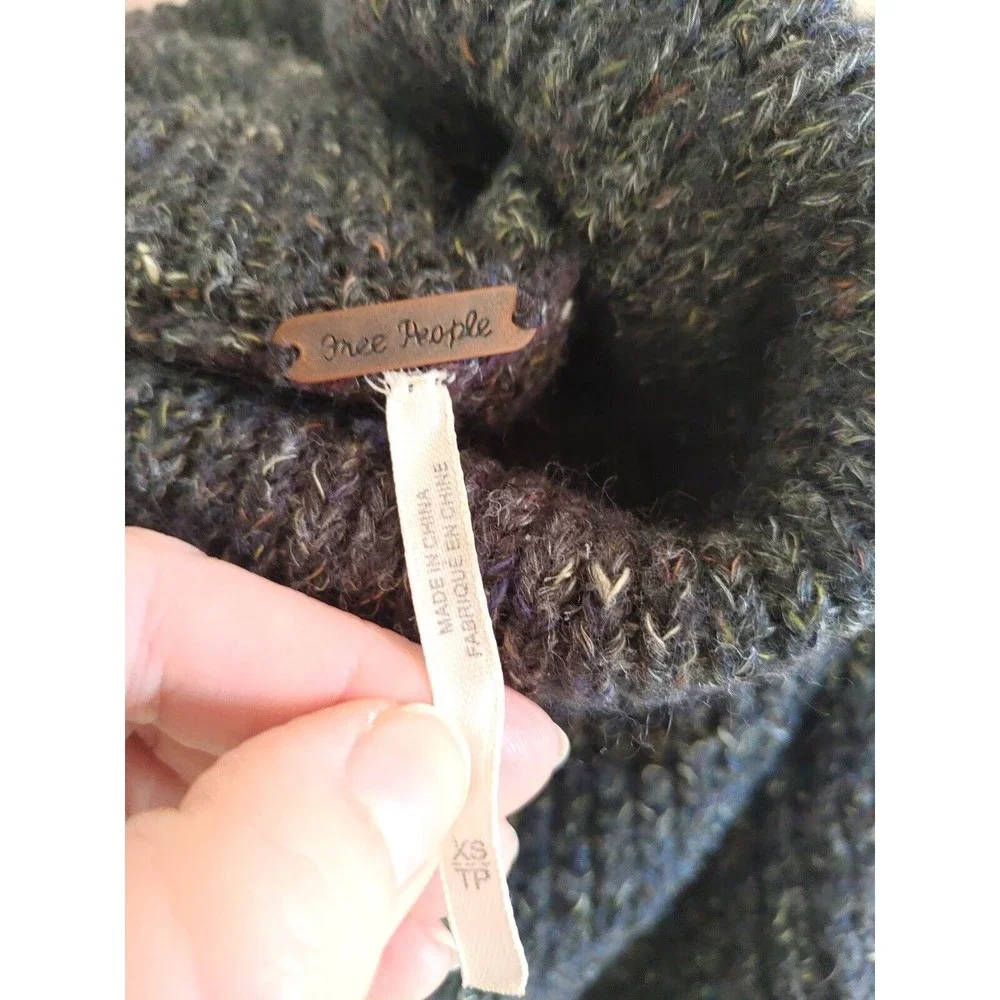 free people women's sweater XS Gray Cropped Wool - Picture 5 of 5